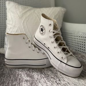 Platform Leather High Top Converse